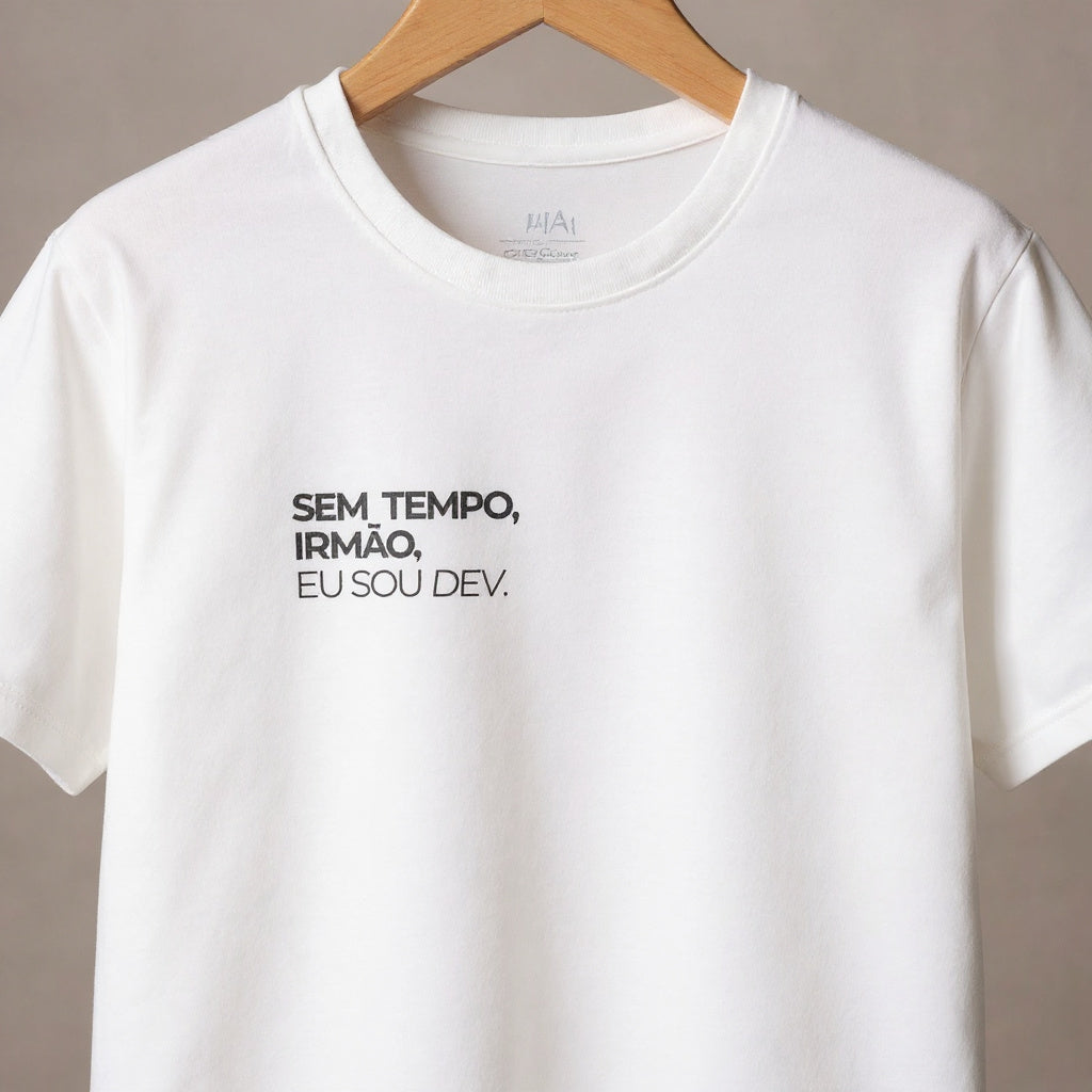 Camiseta SEM TEMPO IRMÃO, EU SOU DEV