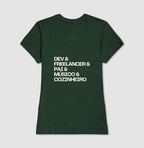 Camiseta DEV & FREELANCER & PAI & MÚSICO & COZINHEIRO