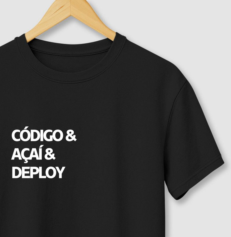 Camiseta CÓDIGO & AÇAÍ & DEPLOY