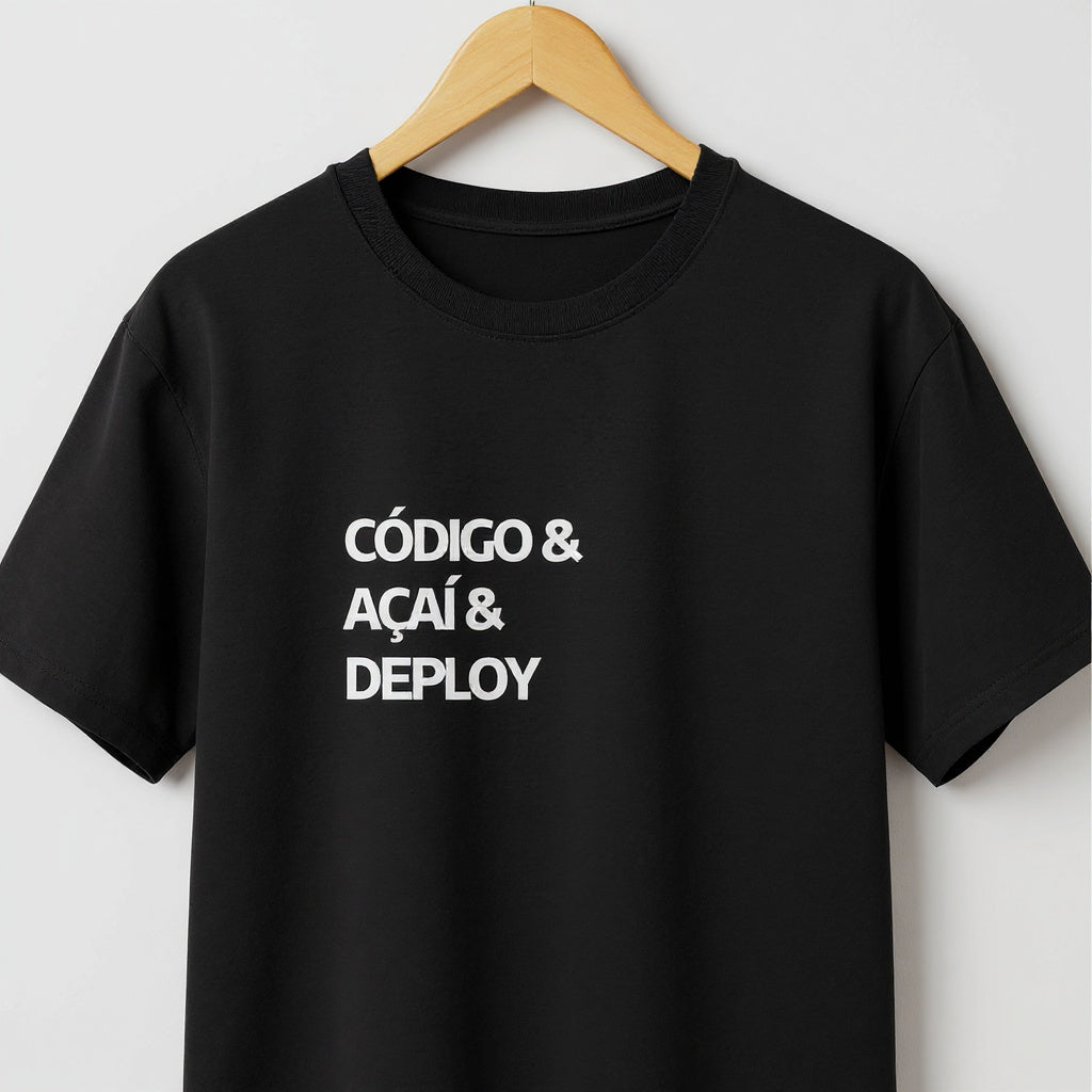 Camiseta CÓDIGO & AÇAÍ & DEPLOY