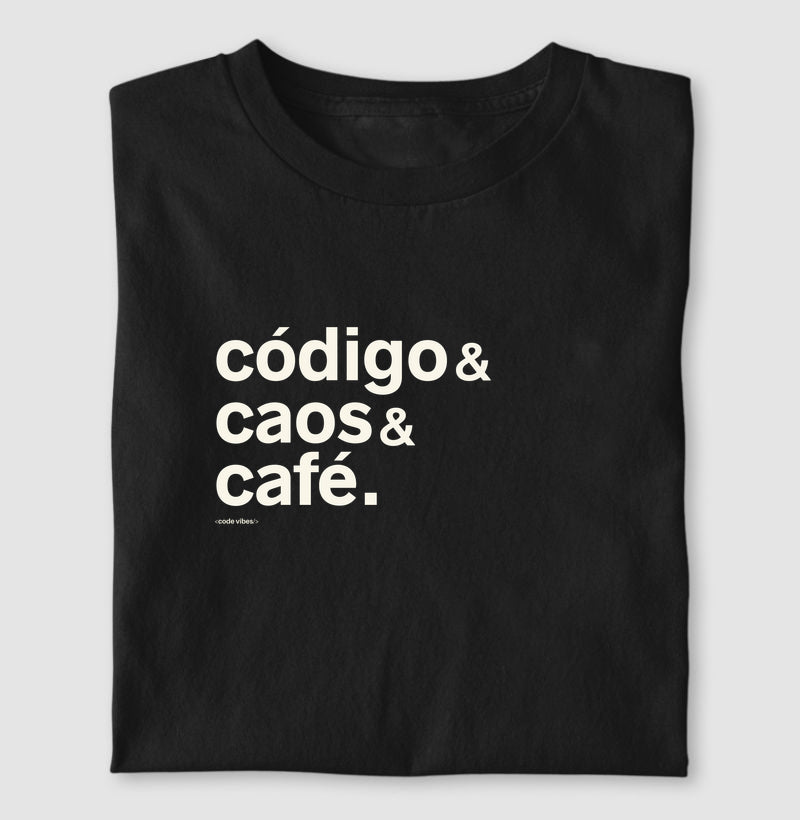 Camiseta CÓDIGO, CAOS & CAFÉ