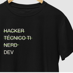 Camiseta HACKER, TÉCNICO TI, NERD & DEV